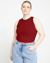 Knitted High Neck Tank - Sangria thumbnail 0