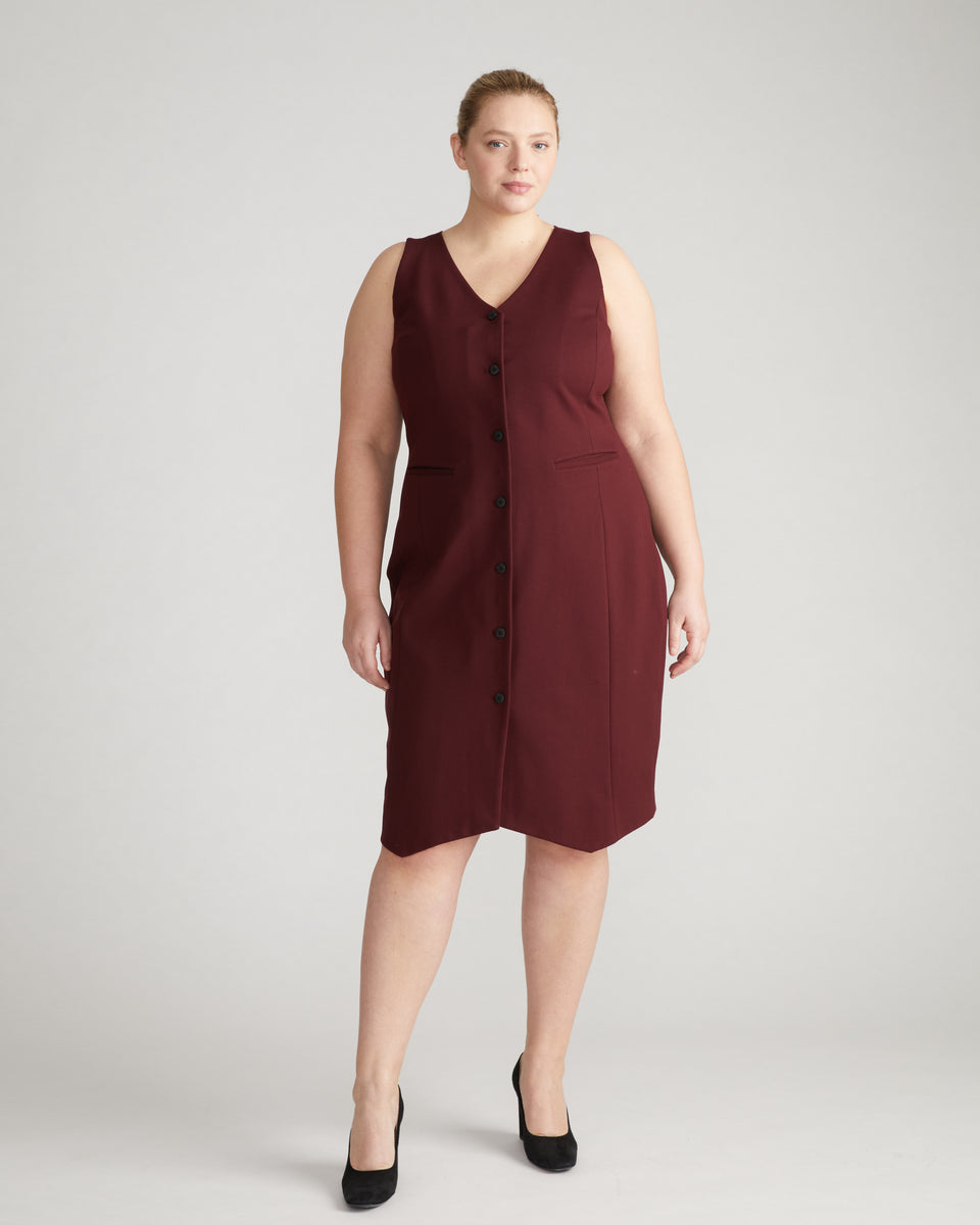 Prestige Ponte Gallery Dress - Black Cherry Zoom image 0