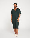 Teresa Liquid Jersey V-Neck Dress - Forest Green thumbnail 0