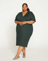 Teresa Liquid Jersey V-Neck Dress - Forest Green thumbnail 1