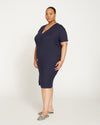 Teresa Liquid Jersey V-Neck Dress - Midnight thumbnail 1