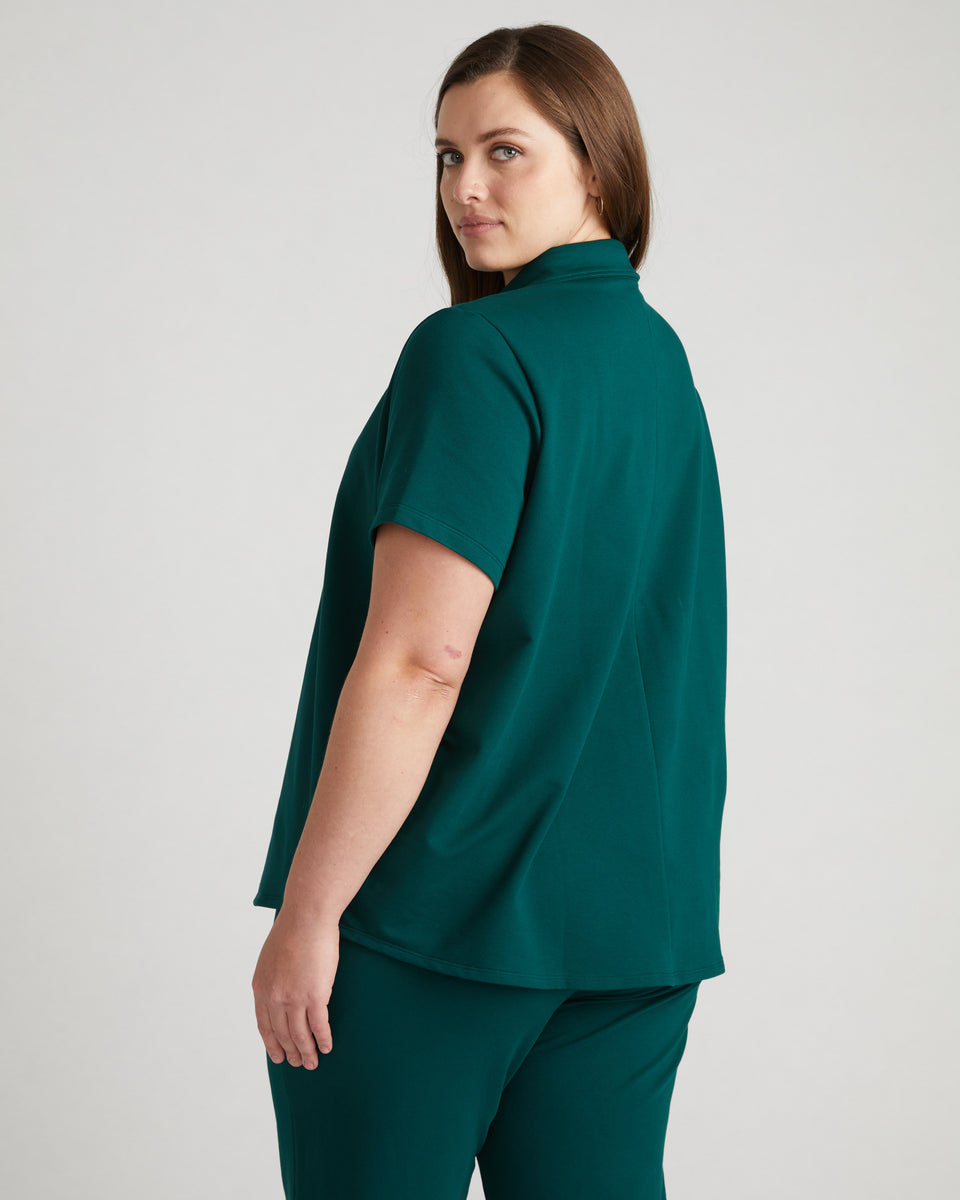 Varsity French Terry Polo Top - Botanic Zoom image 3