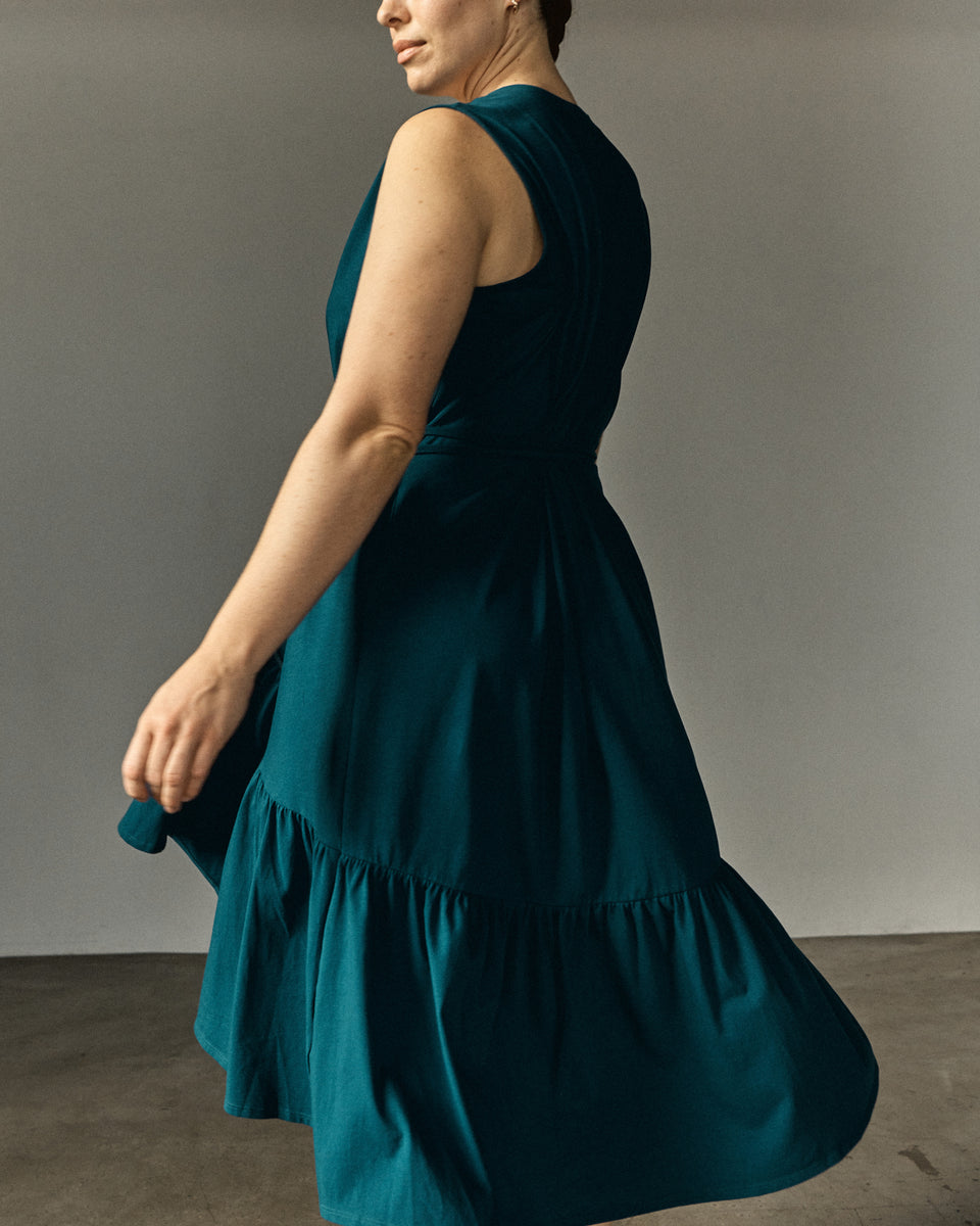 Tiered Twirl Wrap Dress - Ionian Blue Zoom image 0
