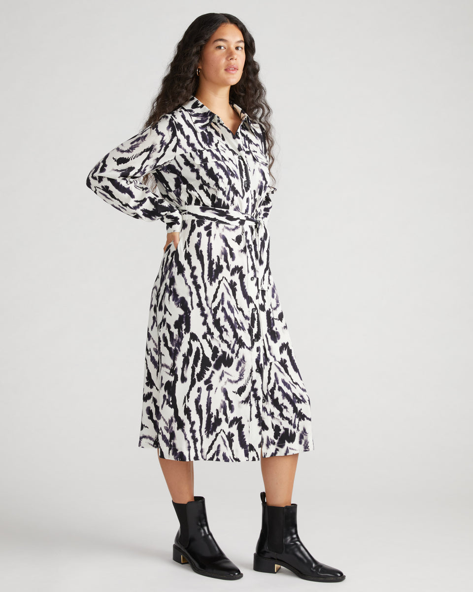 Cooling Stretch Cupro Savannah Dress - Modern Zebra Zoom image 3