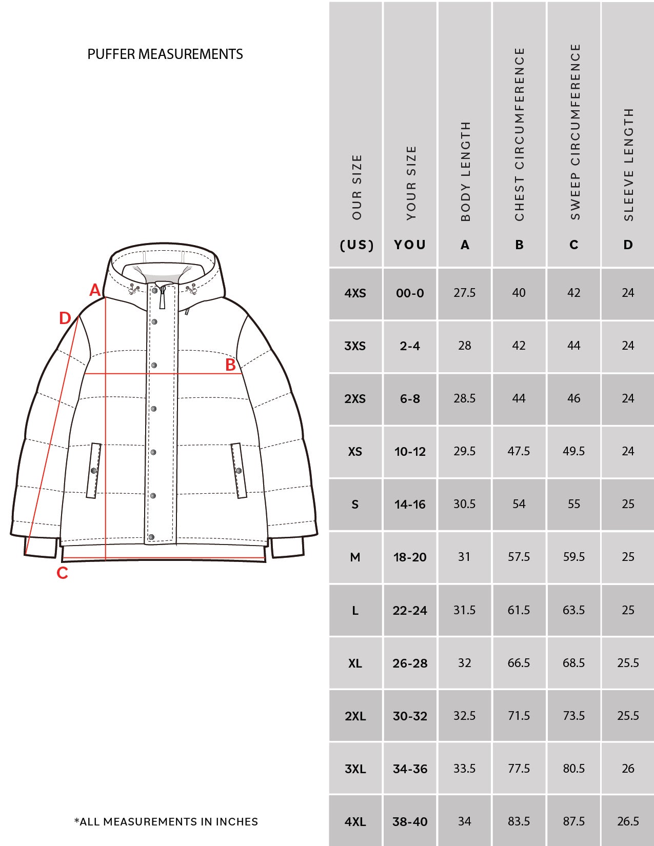 Size Chart