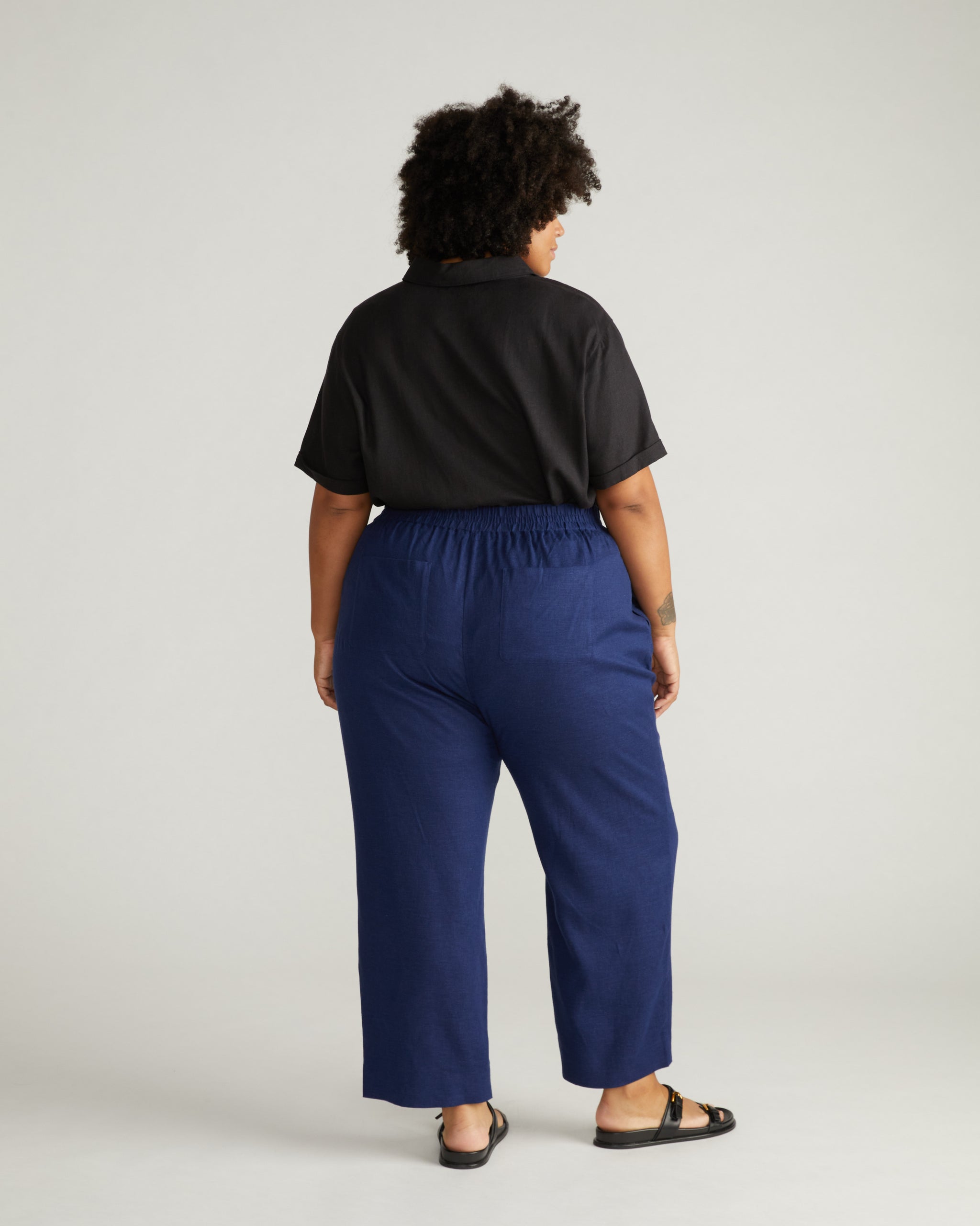 Iris Linen Easy Pull-On Pants - Cenote Zoom image 2