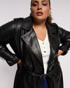 Sade Faux Leather Trench Coat - Black thumbnail 0