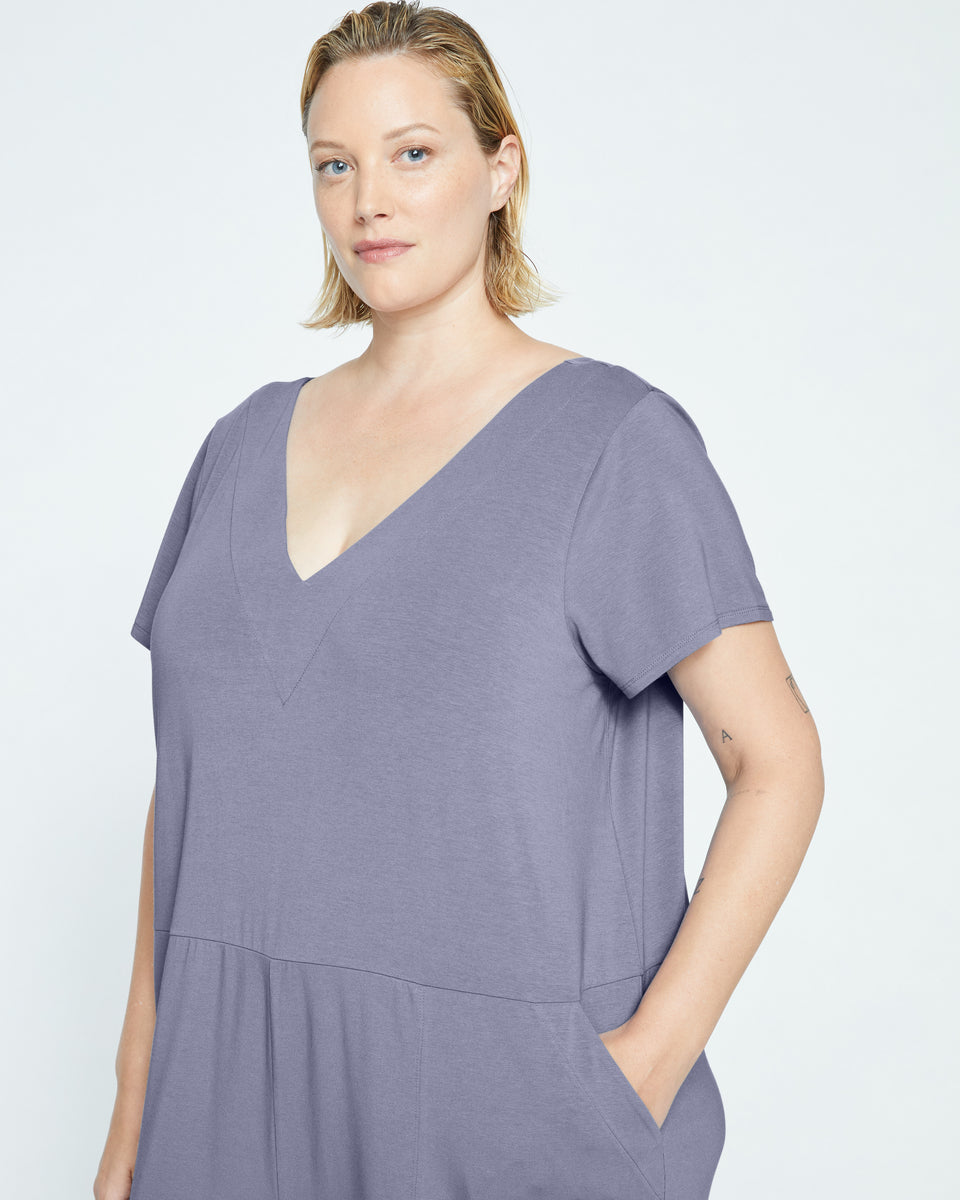 UltimateS Jemma V Neck Jumpsuit - Blue Haze Zoom image 0