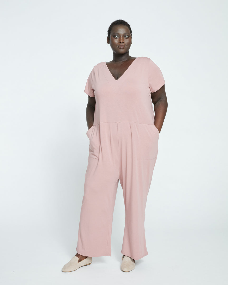 UltimateS Jemma V Neck Jumpsuit - Petal Purple Zoom image 0