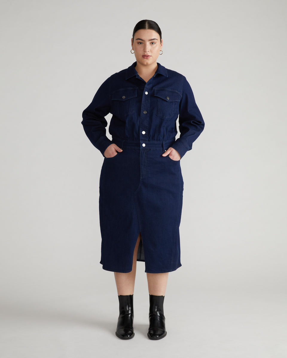 Dakota Denim Dress - Dark Indigo Zoom image 0