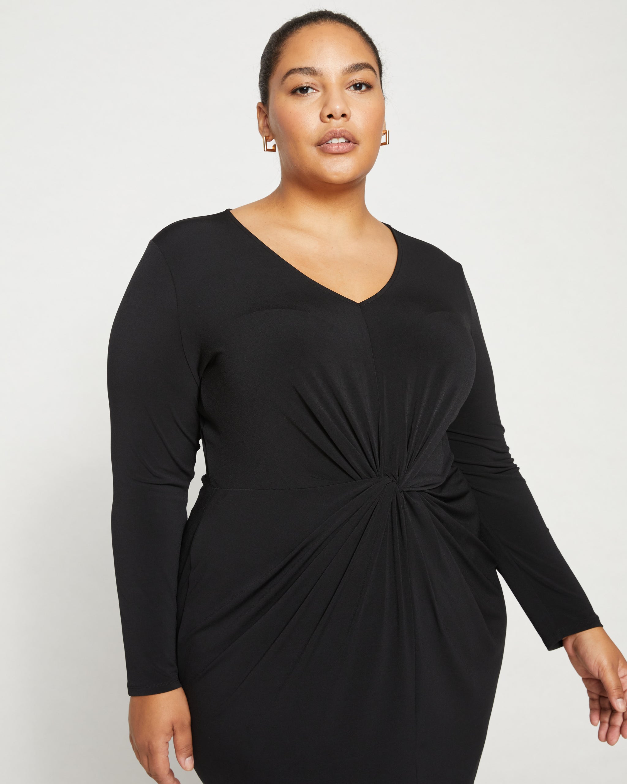 Velvety-Cool Jersey Twist Dress - Black | Universal Standard