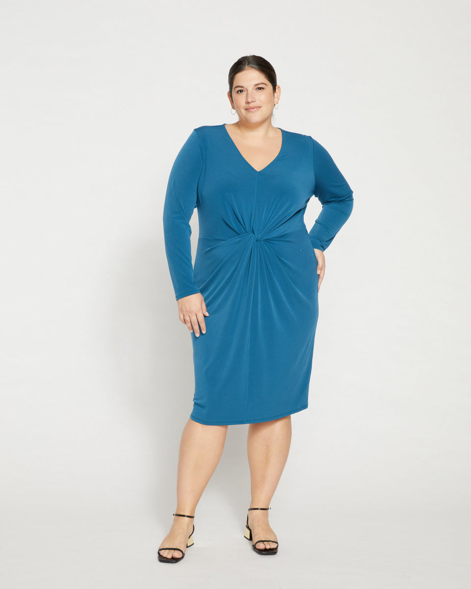 Velvety-Cool Jersey Twist Dress - Midnight Rain Zoom image 0