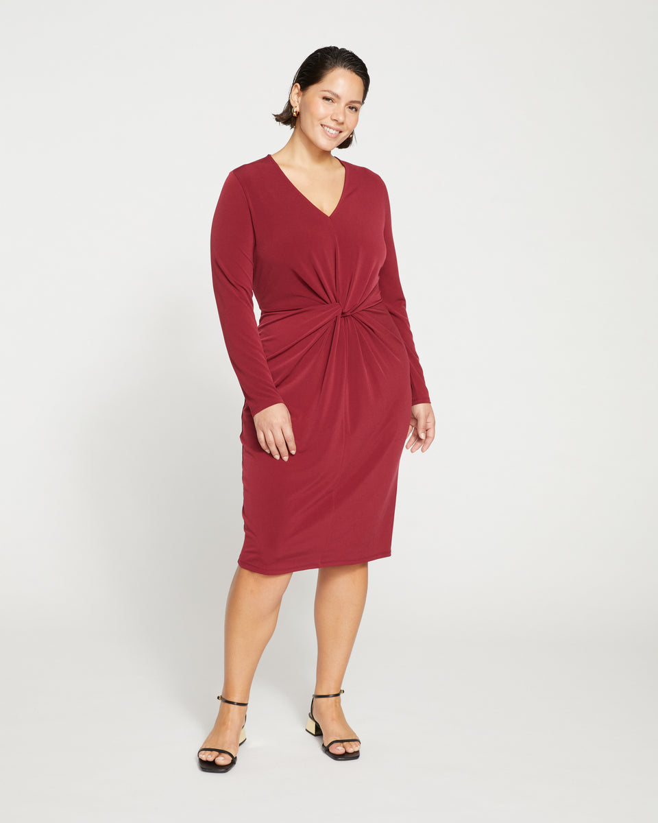 Velvety-Cool Jersey Twist Dress - Rioja Zoom image 0