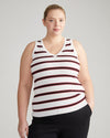 Lee Sleeveless Sweater - Red/Black/White Stripe thumbnail 1