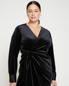 Garland Velvet Wrap Dress - Black thumbnail 0