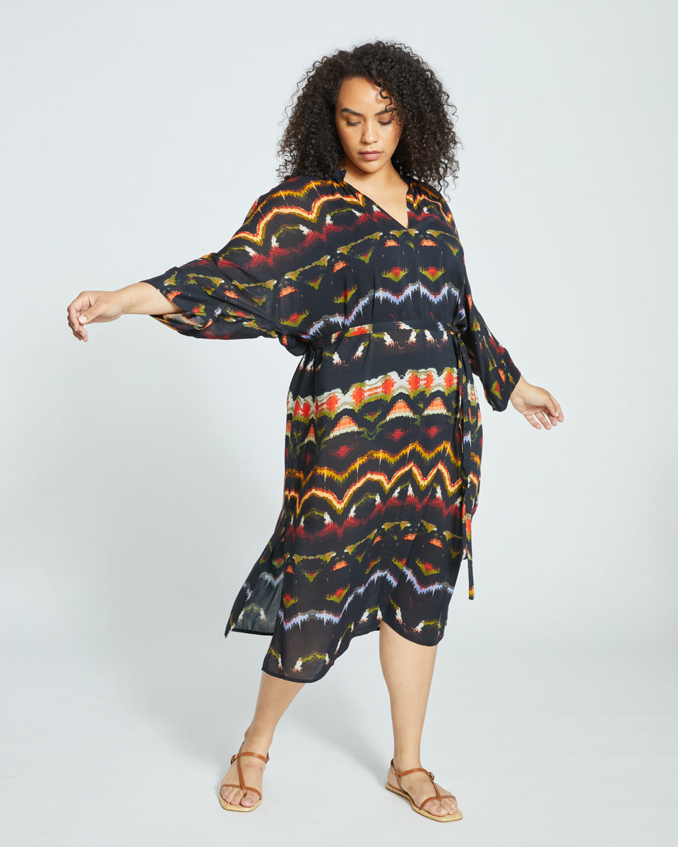 Playa Voile Kaftan - Midnight Ikat Zoom image 0