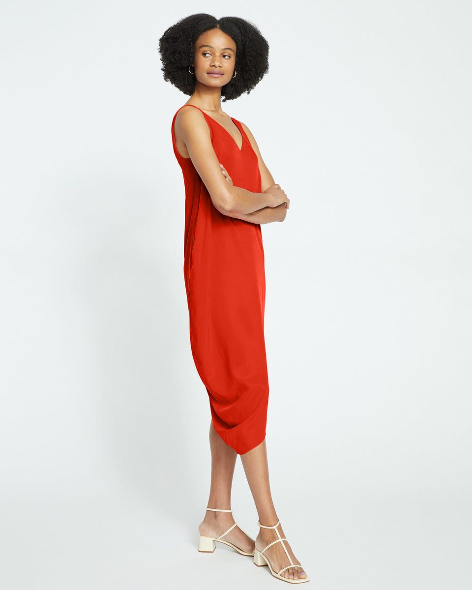 Iconic Cooling Cupro Geneva V Tank Dress - Lipstick Zoom image 3