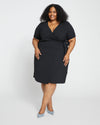 Twilight Crinkle Crepe Wrap Dress - Black thumbnail 0