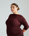 Louise Liquid Jersey Top - Black Cherry thumbnail 1