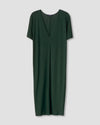 Teresa Liquid Jersey V-Neck Dress - Forest Green thumbnail 2