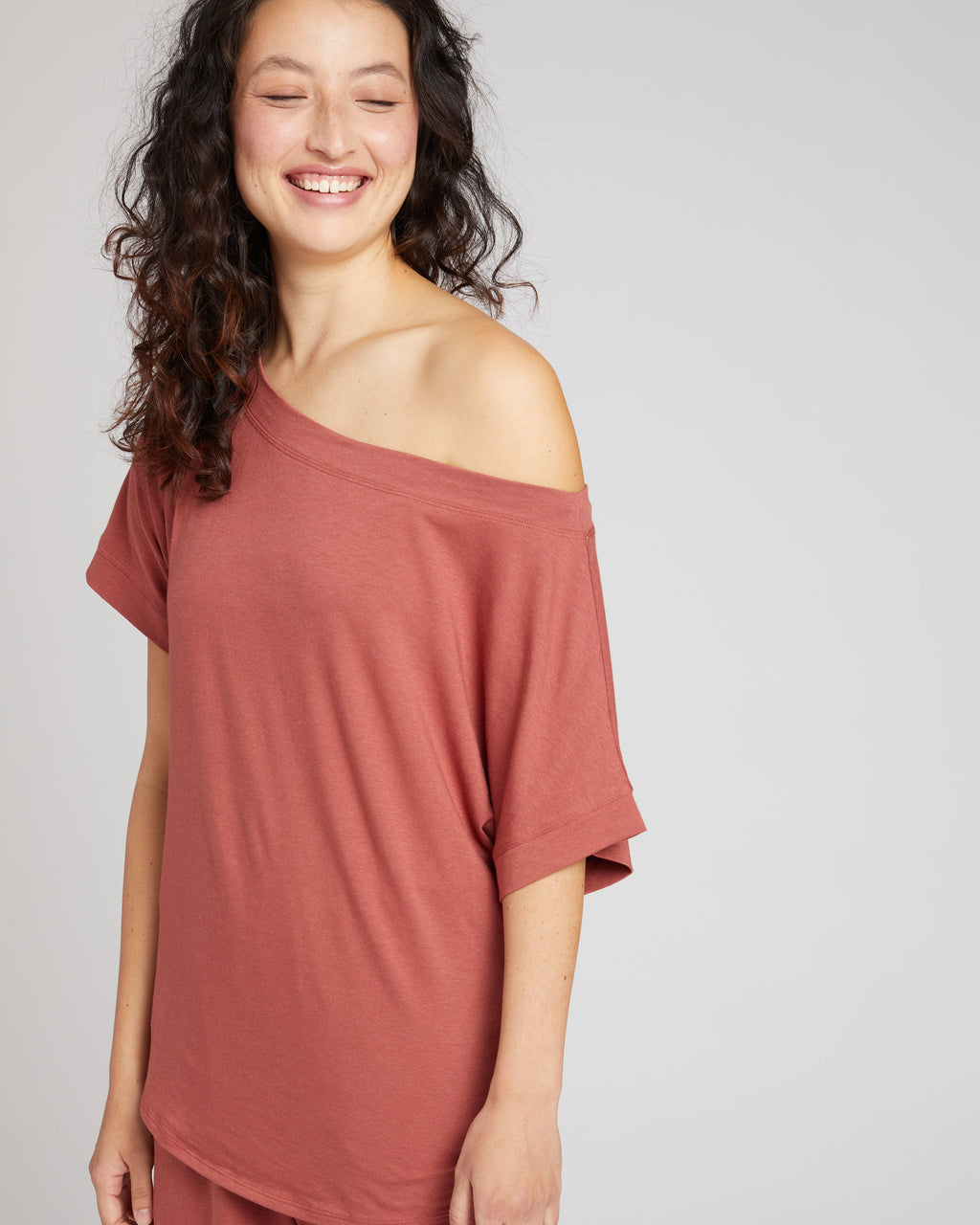 Dolci Short Sleeve Top - Terracotta - image 1