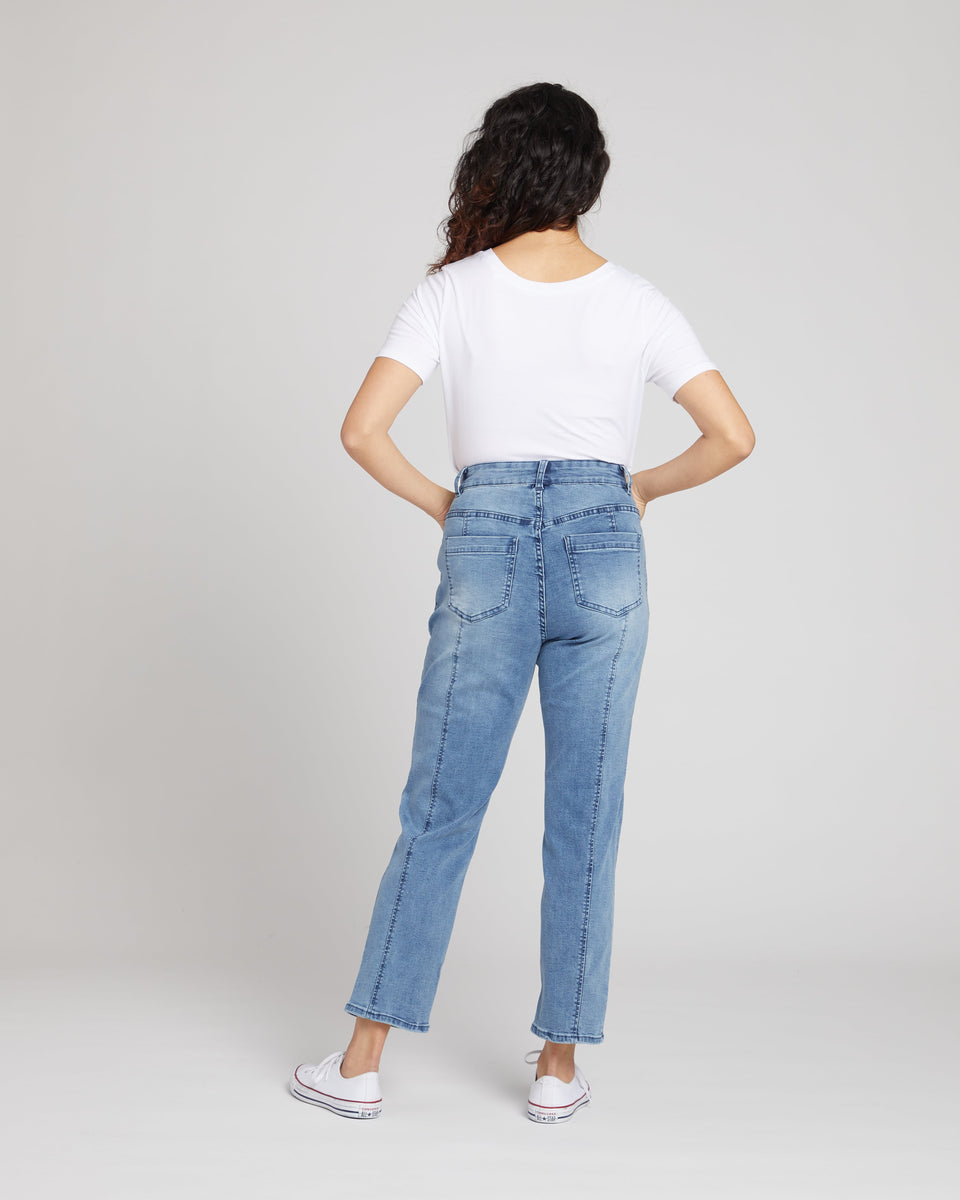 Whitney Super High Rise Seam Tapered Leg Jeans - Distressed Light Blue Zoom image 6