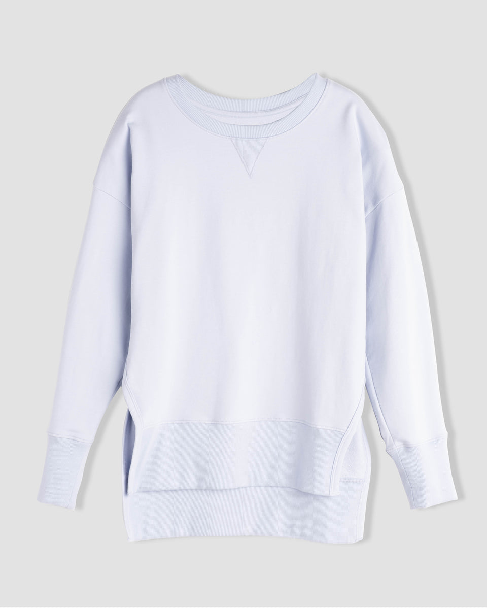 Classic Light Terry Open Side Sweatshirt - Light Blue Zoom image 1