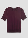 Aimee Liquid Jersey Rib Hem Tee - Black Cherry thumbnail 2