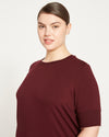 Aimee Liquid Jersey Rib Hem Tee - Black Cherry thumbnail 0