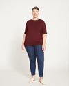 Aimee Liquid Jersey Rib Hem Tee - Black Cherry thumbnail 4