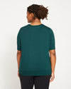 Aimee Liquid Jersey Rib Hem Tee - Forest Green thumbnail 3