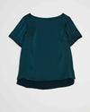 Alice Satin Boatneck Top - Deep Sea thumbnail 1