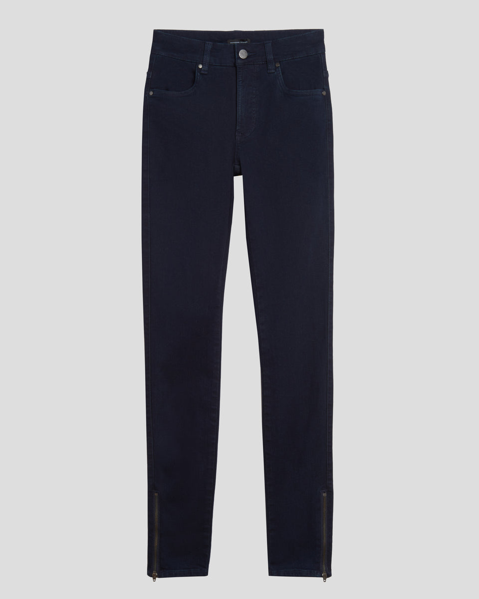 Ankle Zip Seine High Rise Skinny Jeans 32 Inch - Dark Indigo Zoom image 3