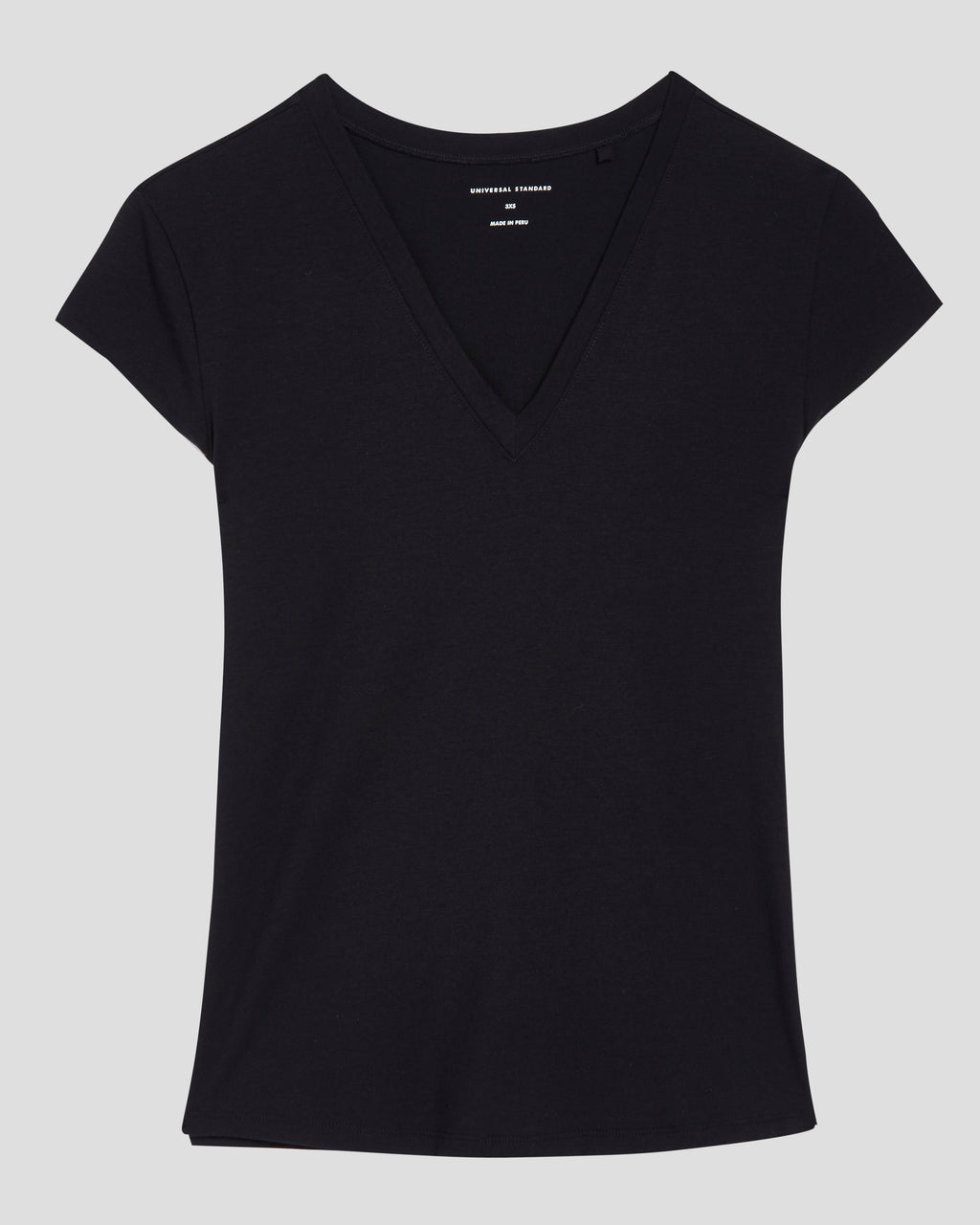 Ashley V Neck Cap Sleeve Tee - Black - image 1