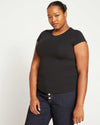 Ashley Cap Sleeve Tee - Black thumbnail 0