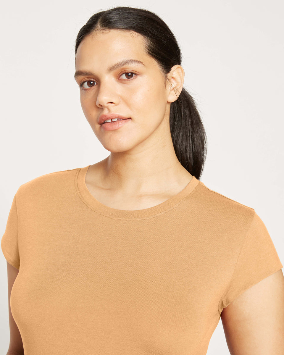 Ashley Cap Sleeve Tee - Caramel Zoom image 2