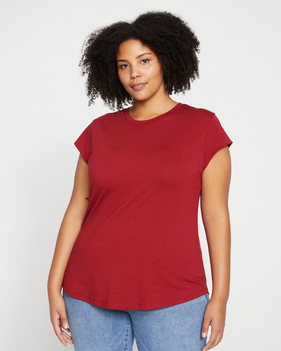 Ashley Cap Sleeve Tee - Rhubarb Zoom image 1