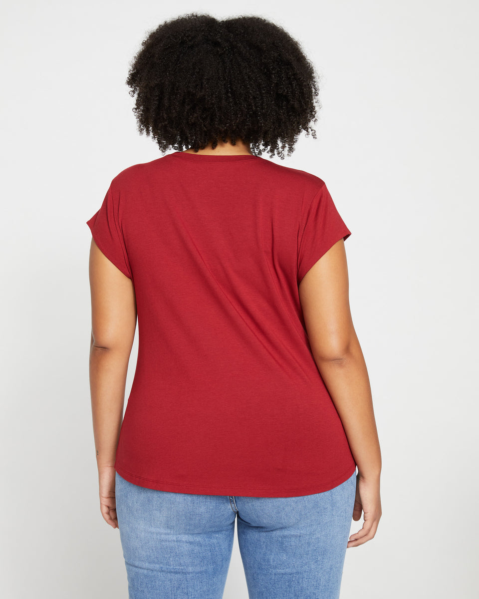 Ashley Cap Sleeve Tee - Rhubarb Zoom image 3