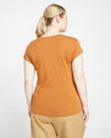 Ashley V Neck Cap Sleeve Tee - Caramel Cafe thumbnail 3