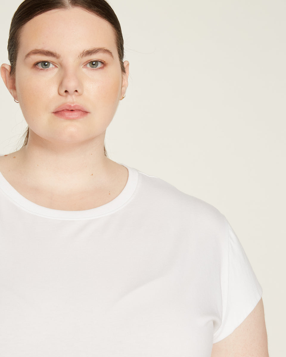 Ashley Cap Sleeve Tee - White Zoom image 2