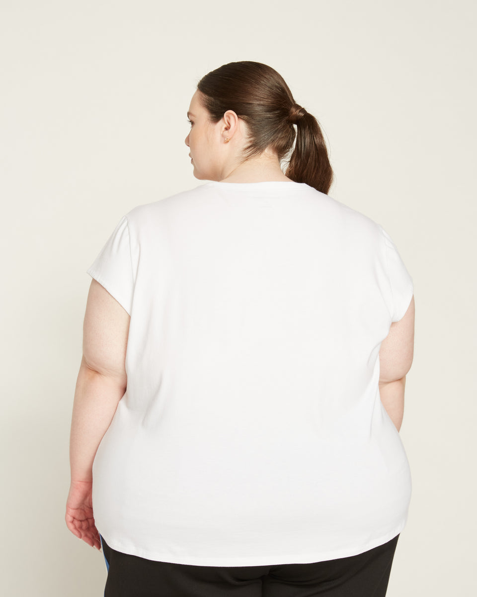 Ashley Cap Sleeve Tee - White Zoom image 4