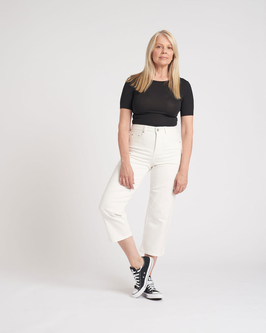 Bae Boyfriend Crop Jeans - White - image 1