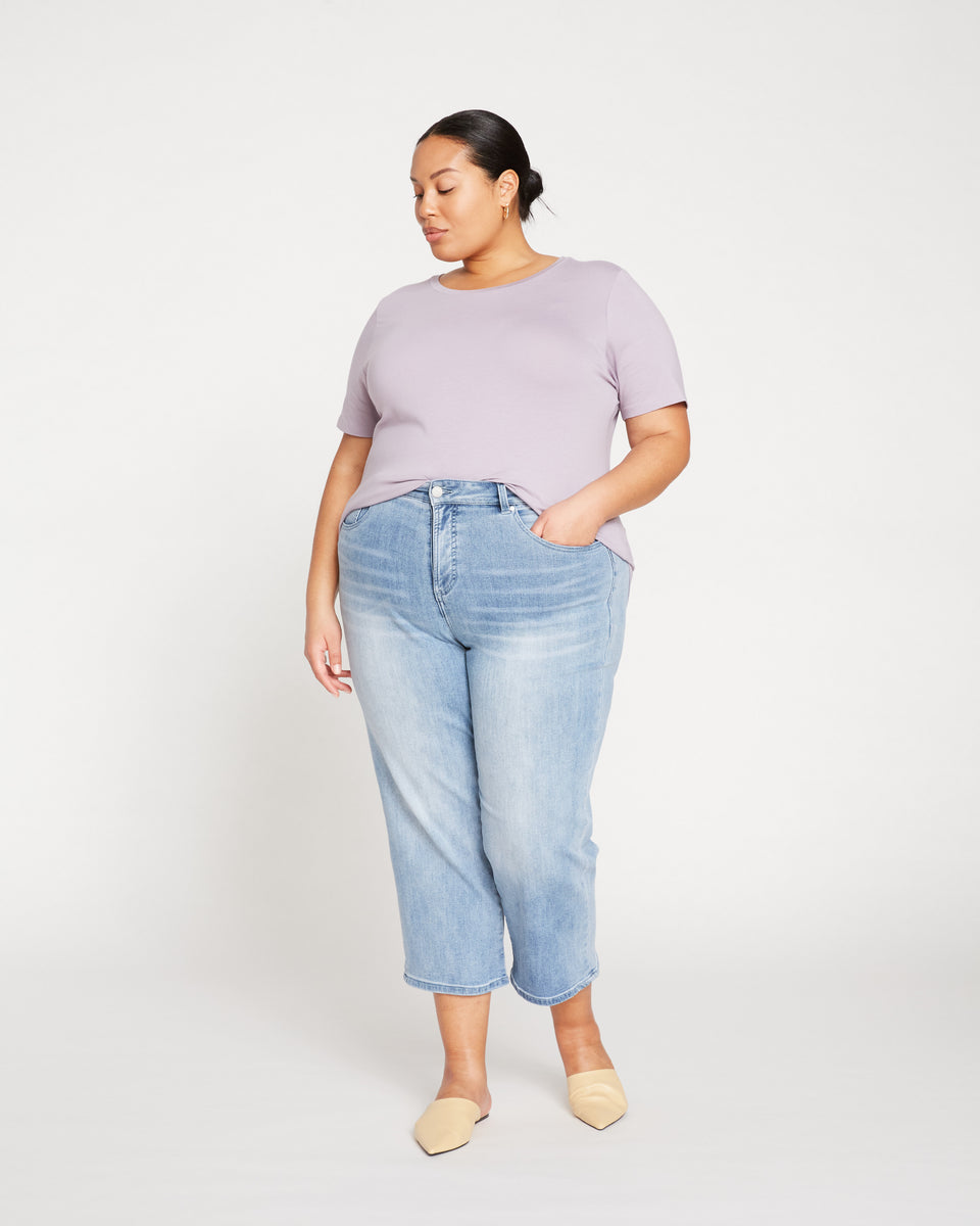 Bae Boyfriend Crop Jeans - Light Blue Zoom image 1