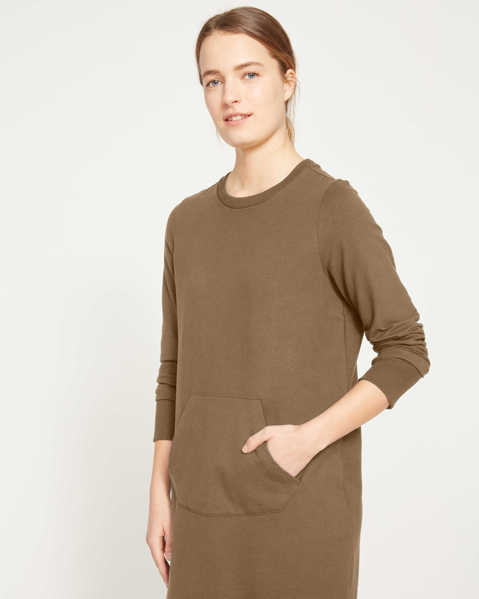 Classic Light Terry Sweatshirt Dress - Crocodile Zoom image 0