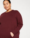 Classic Light Terry Sweatshirt Dress - Black Cherry thumbnail 0