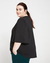 Crepe Jersey Capelet Blouse - Black thumbnail 2