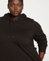 Classic Light Terry Hoodie Sweatshirt Dress - Black thumbnail 0