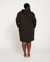 Classic Light Terry Hoodie Sweatshirt Dress - Black thumbnail 4