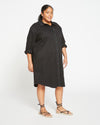 Carefree Stretch Twill Shirtdress - Black thumbnail 2