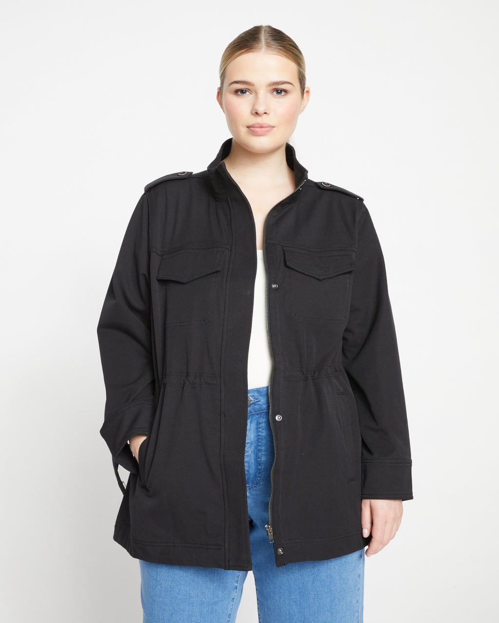 Vineyard Stretch Cotton Twill Jacket - Black - image 0